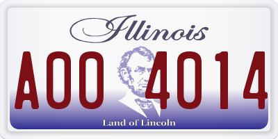 IL license plate A004014