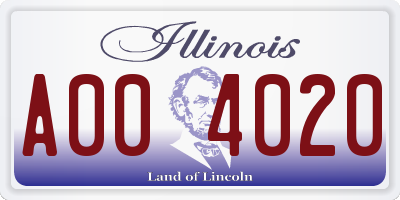 IL license plate A004020