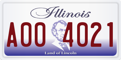 IL license plate A004021