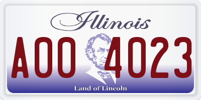 IL license plate A004023