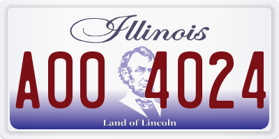 IL license plate A004024