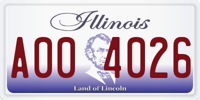 IL license plate A004026