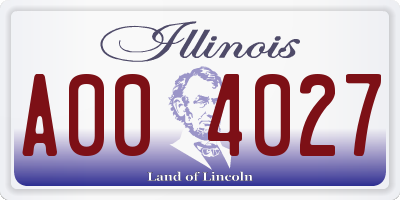 IL license plate A004027