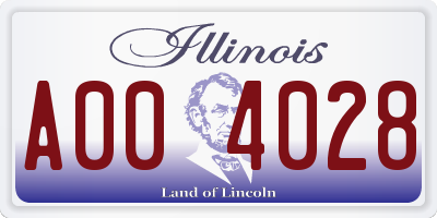 IL license plate A004028