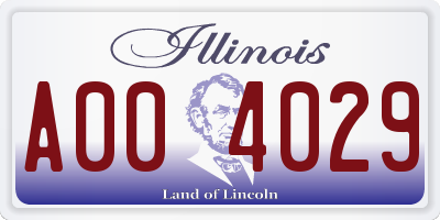 IL license plate A004029