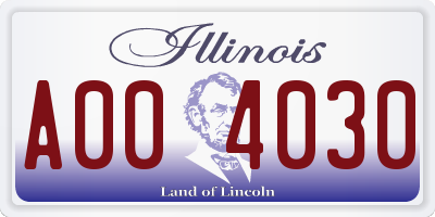 IL license plate A004030