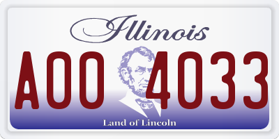 IL license plate A004033