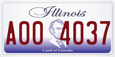 IL license plate A004037