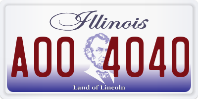 IL license plate A004040