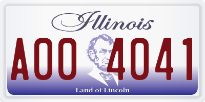 IL license plate A004041