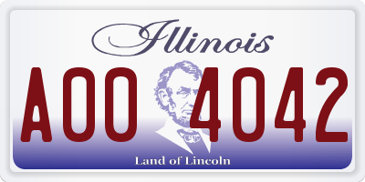 IL license plate A004042