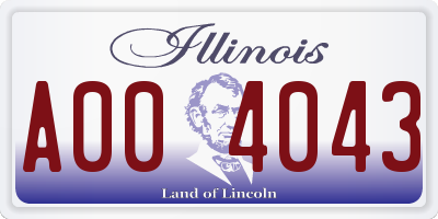 IL license plate A004043