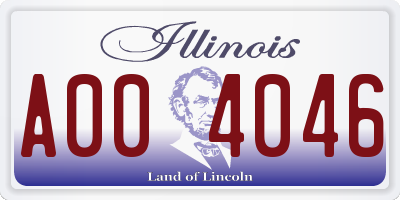 IL license plate A004046