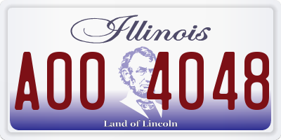 IL license plate A004048