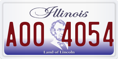 IL license plate A004054