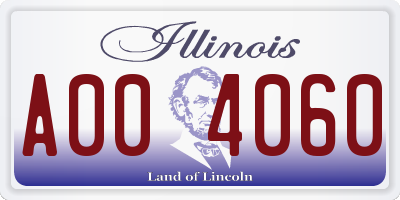 IL license plate A004060