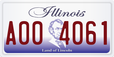 IL license plate A004061