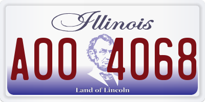 IL license plate A004068