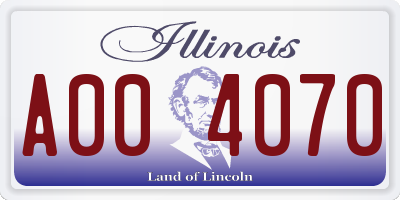 IL license plate A004070