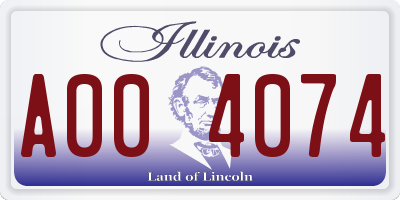 IL license plate A004074