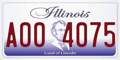 IL license plate A004075