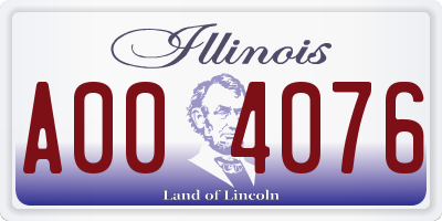 IL license plate A004076