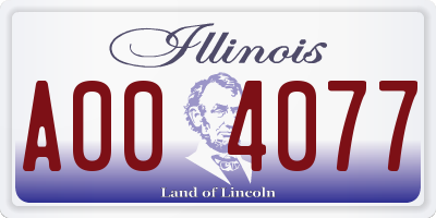 IL license plate A004077