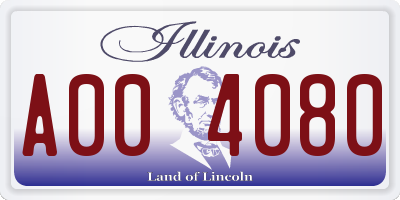 IL license plate A004080