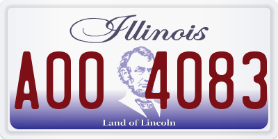 IL license plate A004083