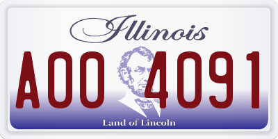 IL license plate A004091