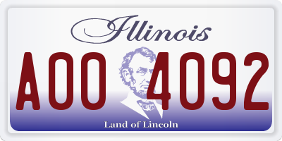 IL license plate A004092