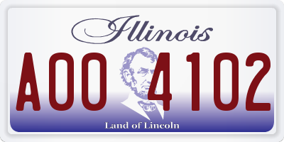 IL license plate A004102