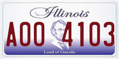 IL license plate A004103