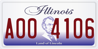 IL license plate A004106