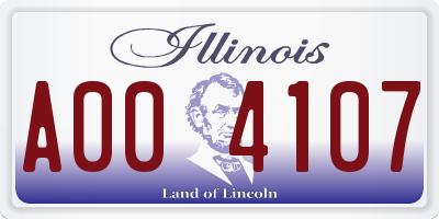 IL license plate A004107