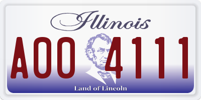 IL license plate A004111