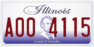 IL license plate A004115