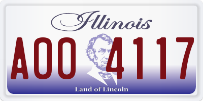 IL license plate A004117