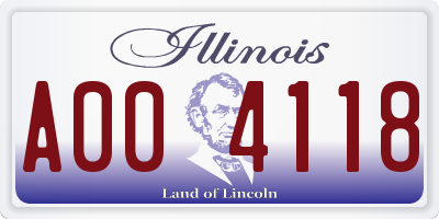 IL license plate A004118