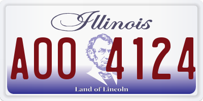 IL license plate A004124