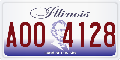 IL license plate A004128