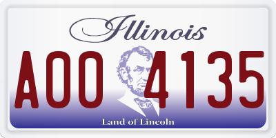 IL license plate A004135