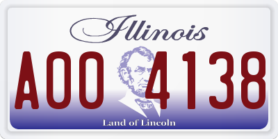 IL license plate A004138