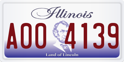 IL license plate A004139