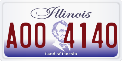 IL license plate A004140