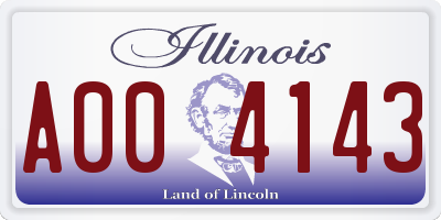 IL license plate A004143