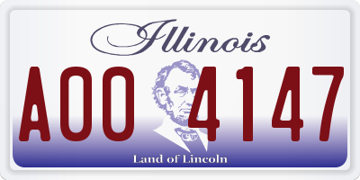 IL license plate A004147