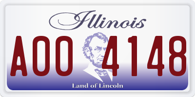 IL license plate A004148