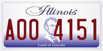 IL license plate A004151