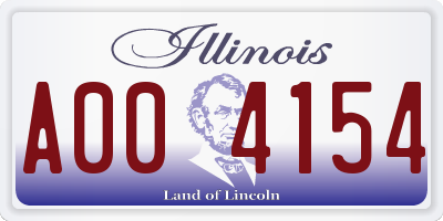 IL license plate A004154